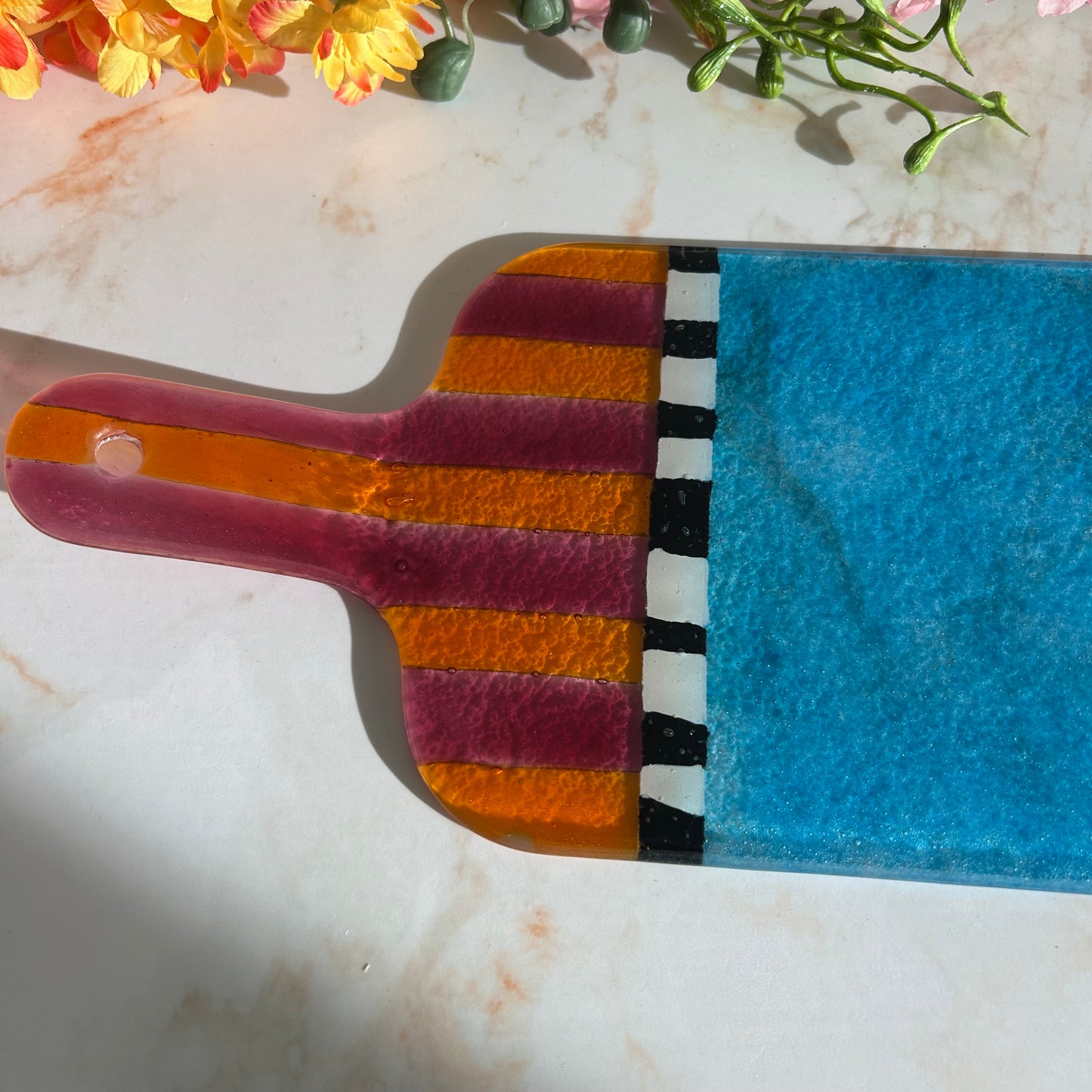 Borrelplank kleurijk glas