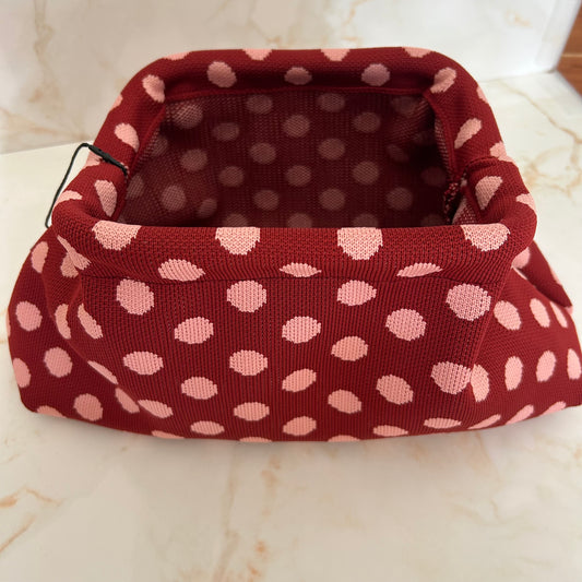 WAUW Toilettas Bordeaux Roze – Stippen Make-up Tas