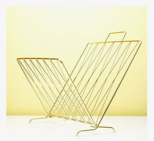 Present Time Diamond Raster tijdschriftenrek in metaal goud.