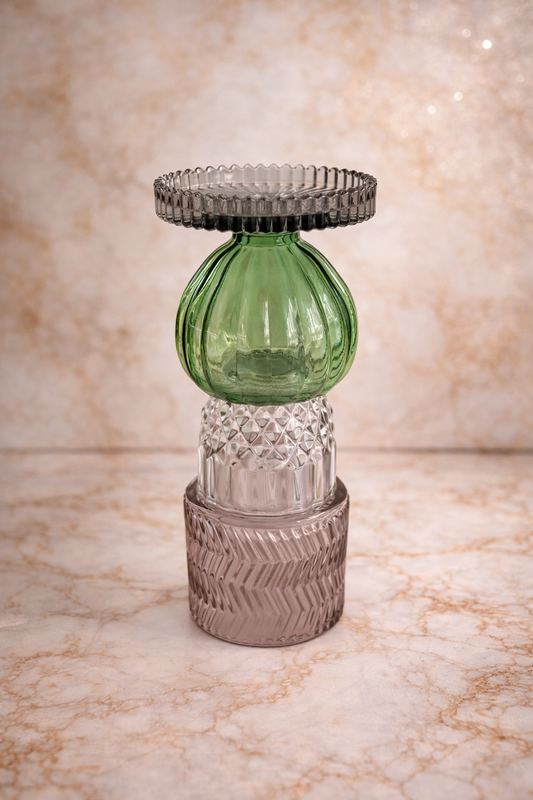 Kandelaar gekleurd glas