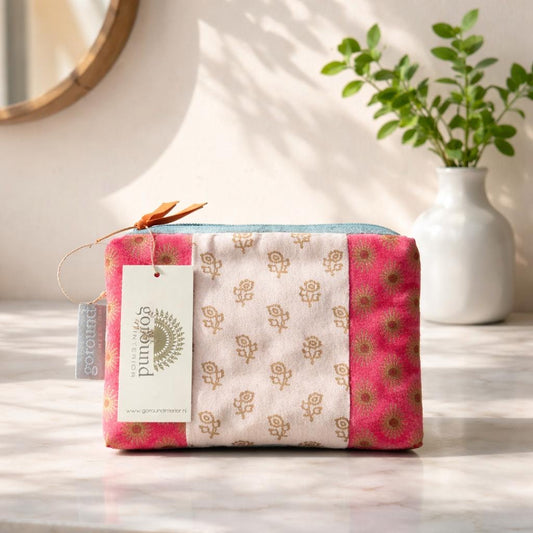 Stijlvol make-up tasje van katoen, fluweel 15 × 23 cm – perfect voor make-up & essentials