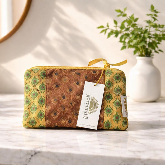 Stijlvol make-up tasje van katoen fluweel 15 × 23 cm – perfect voor make-up & essentials