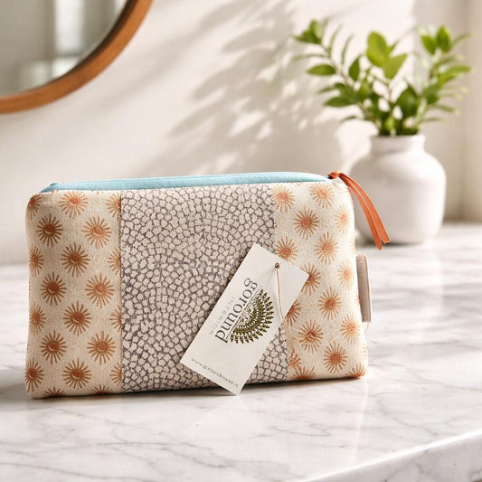 Stijlvol make-up tasje van katoen fluweel 15 × 23 cm – perfect voor make-up & essentials