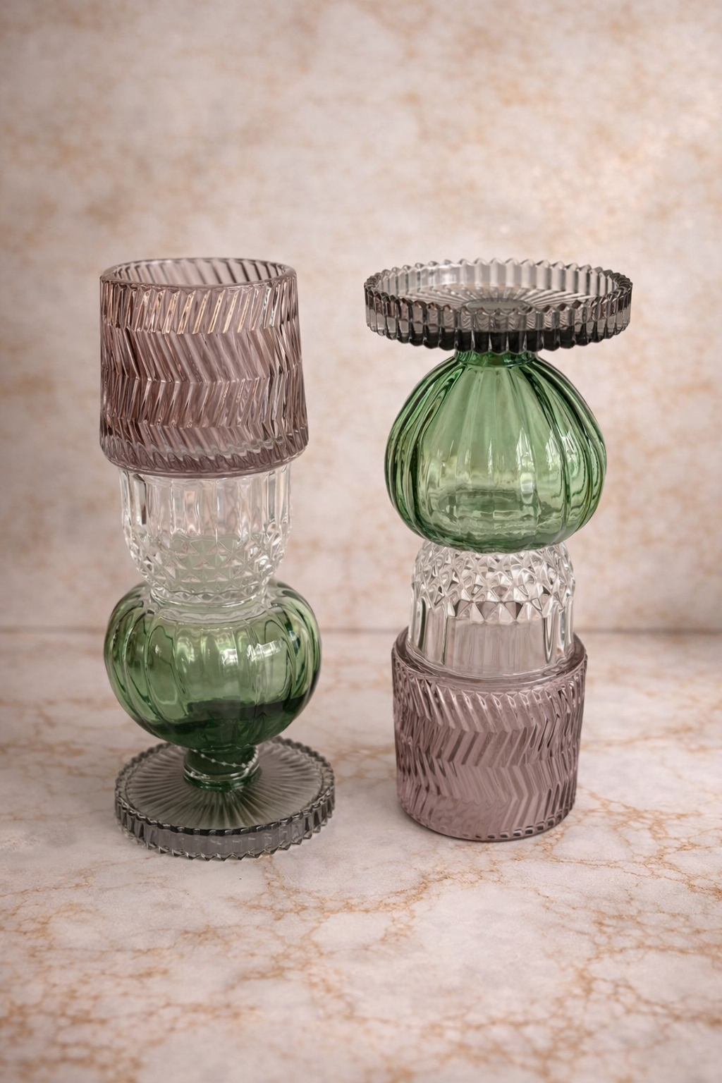 Kandelaar gekleurd glas